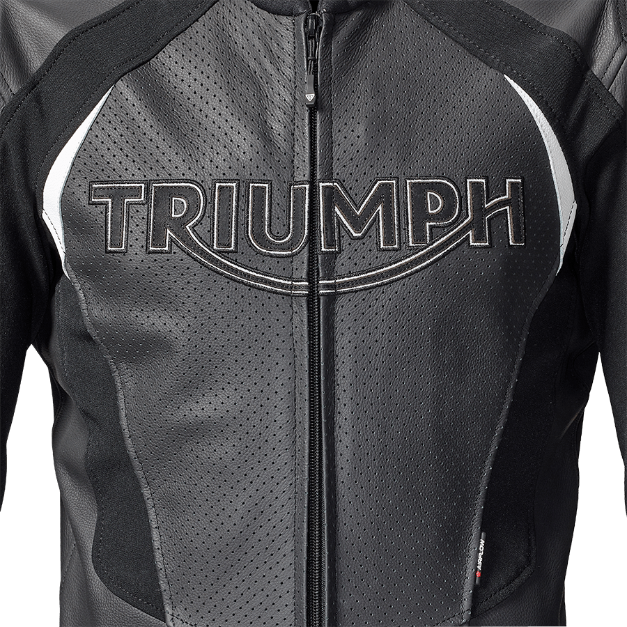 TRIUMPH オイルレザージャケット M（USサイズ）ブラック Triple Leather Roaster Race Black & White Suit | Motorcycle